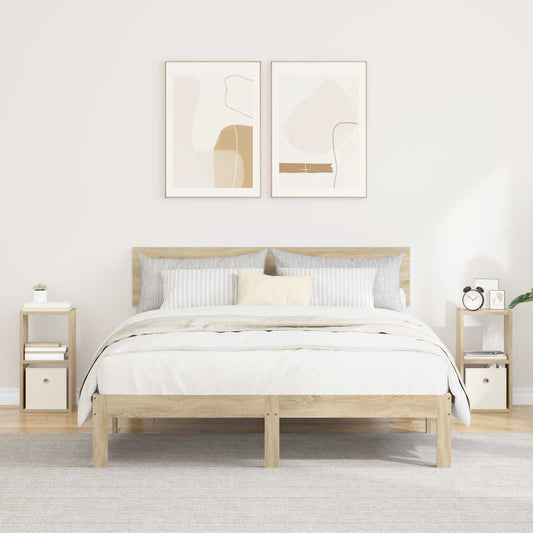 vidaXL Κομοδίνο με συρτάρι 2 pcs Δρύς Sonoma 25,5 x 22 x 49,5 εκ