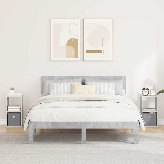 vidaXL Κομοδίνο με συρτάρι 2 pcs Σκυρόδεμα Γκρι 25,5 x 22 x 49,5 εκ