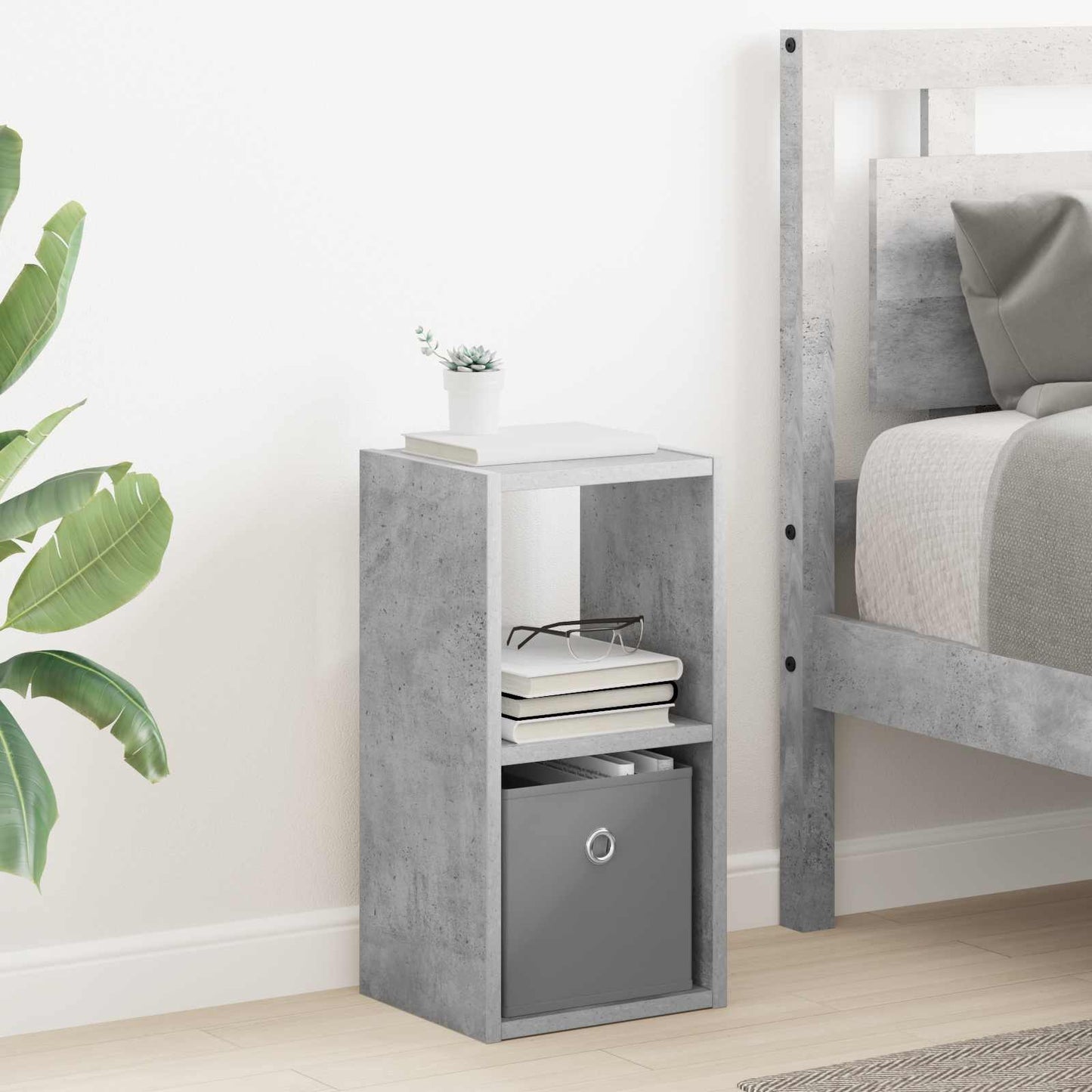 vidaXL Κομοδίνο με συρτάρι 2 pcs Σκυρόδεμα Γκρι 25,5 x 22 x 49,5 εκ