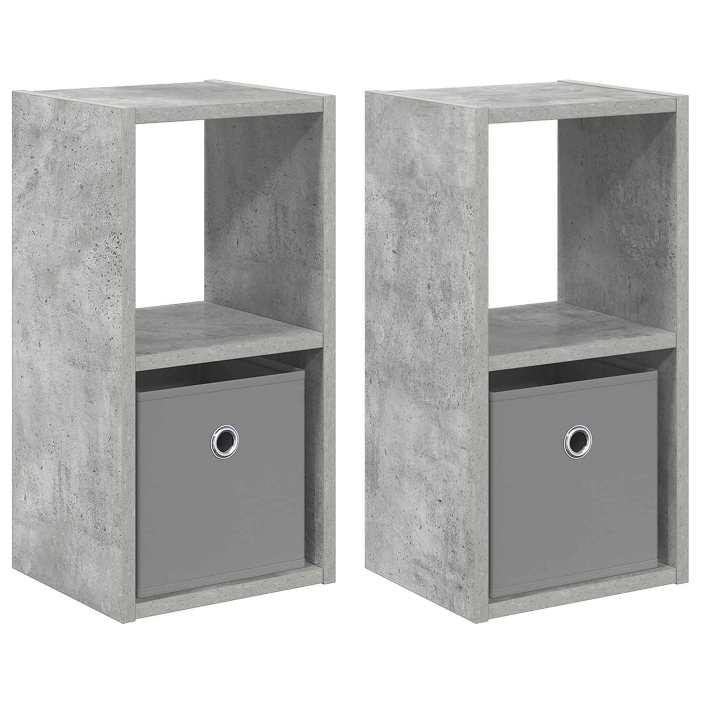 vidaXL Κομοδίνο με συρτάρι 2 pcs Σκυρόδεμα Γκρι 25,5 x 22 x 49,5 εκ