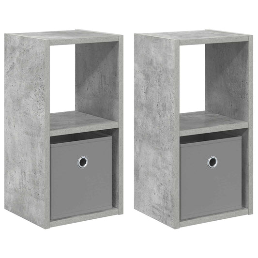 vidaXL Κομοδίνο με συρτάρι 2 pcs Σκυρόδεμα Γκρι 25,5 x 22 x 49,5 εκ