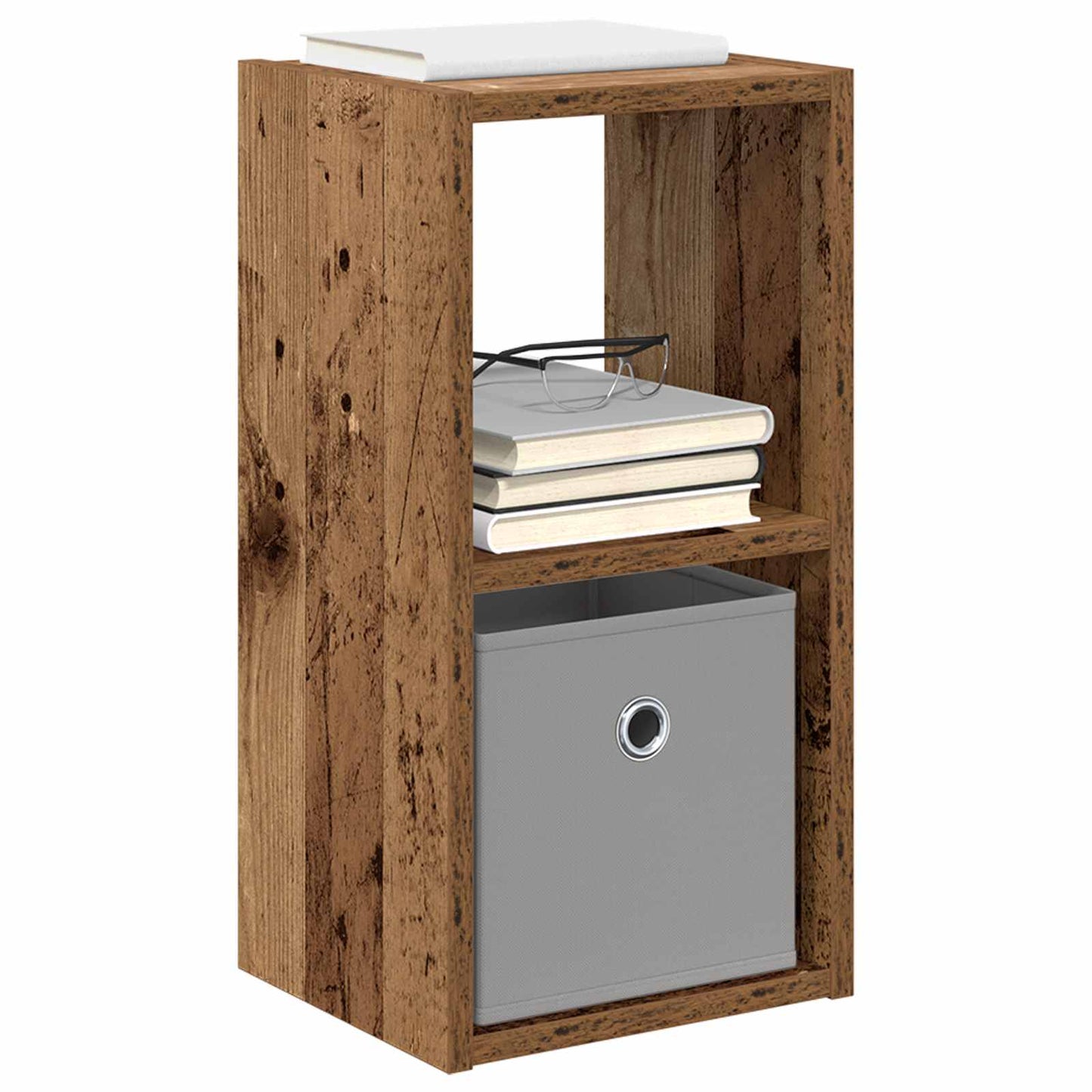 vidaXL Κομοδίνο με συρτάρι 2 pcs Παλιό ξύλο 25,5 x 22 x 49,5 εκ
