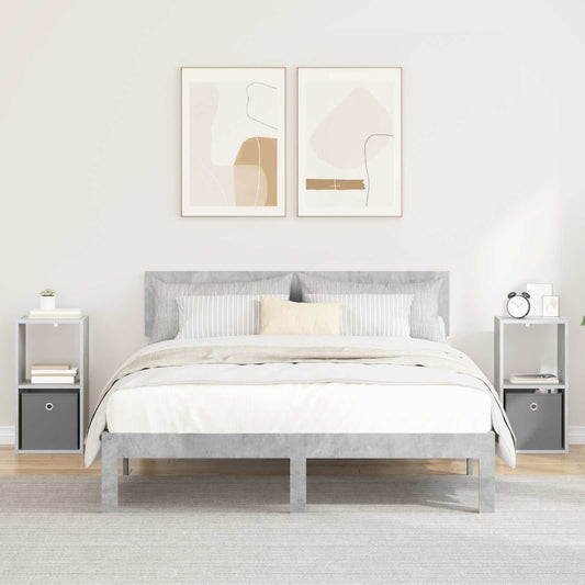 vidaXL Κομοδίνο 2 τμχ. Σκυρόδεμα Γκρι 30,5 x 27 x 59,5 εκ