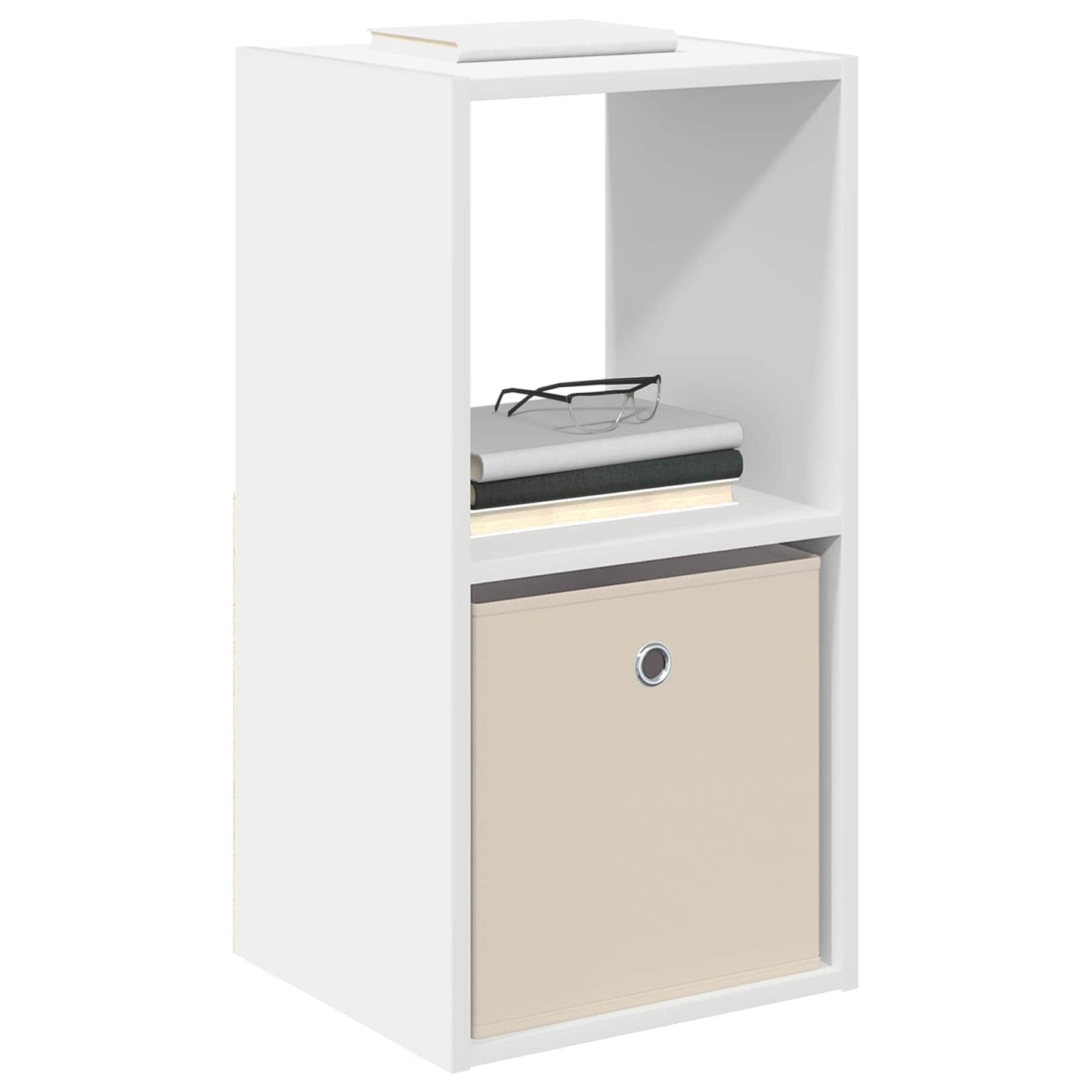 vidaXL Κομοδίνο 2 τμχ. Λευκό 35 x 32 x 68,5 εκ Επεξεργασμένο Ξύλο