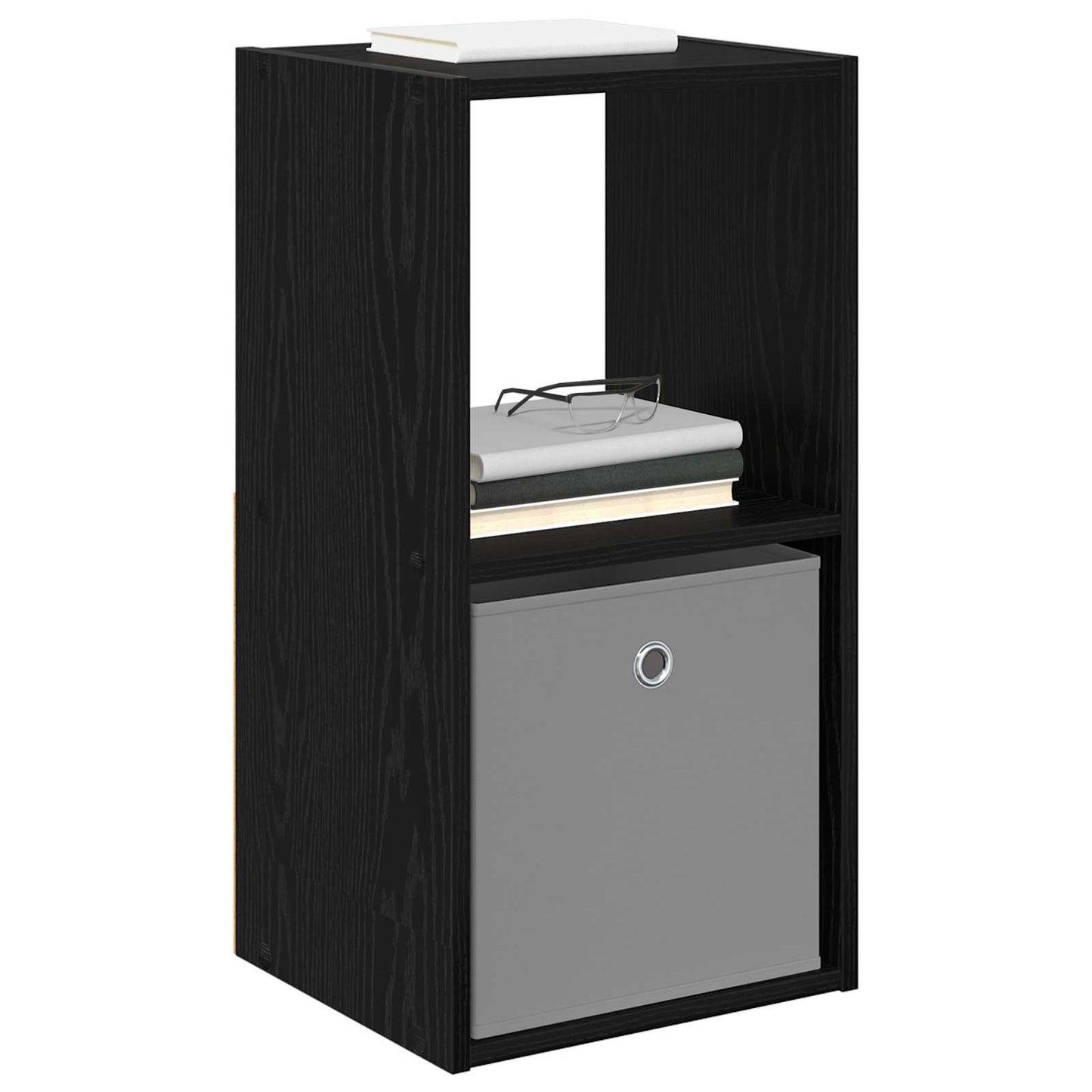 vidaXL Κομοδίνο Μαύρη Οξυά 35 x 32 x 68,5 εκ Επεξεργασμένο Ξύλο