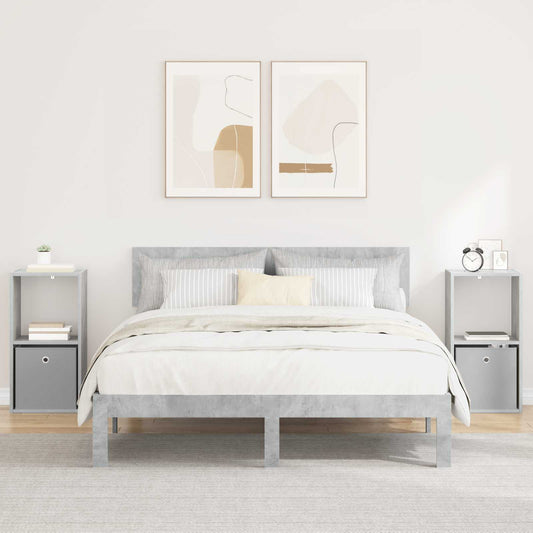 vidaXL Κομοδίνο 2 τμχ. Σκυρόδεμα Γκρι 35 x 32 x 68,5 εκ