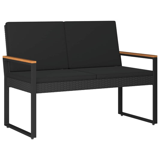 vidaXL Εξωτερικός πάγκος Μαύρο 107 x 61 x 80 εκ. συνθετικό ρατάν