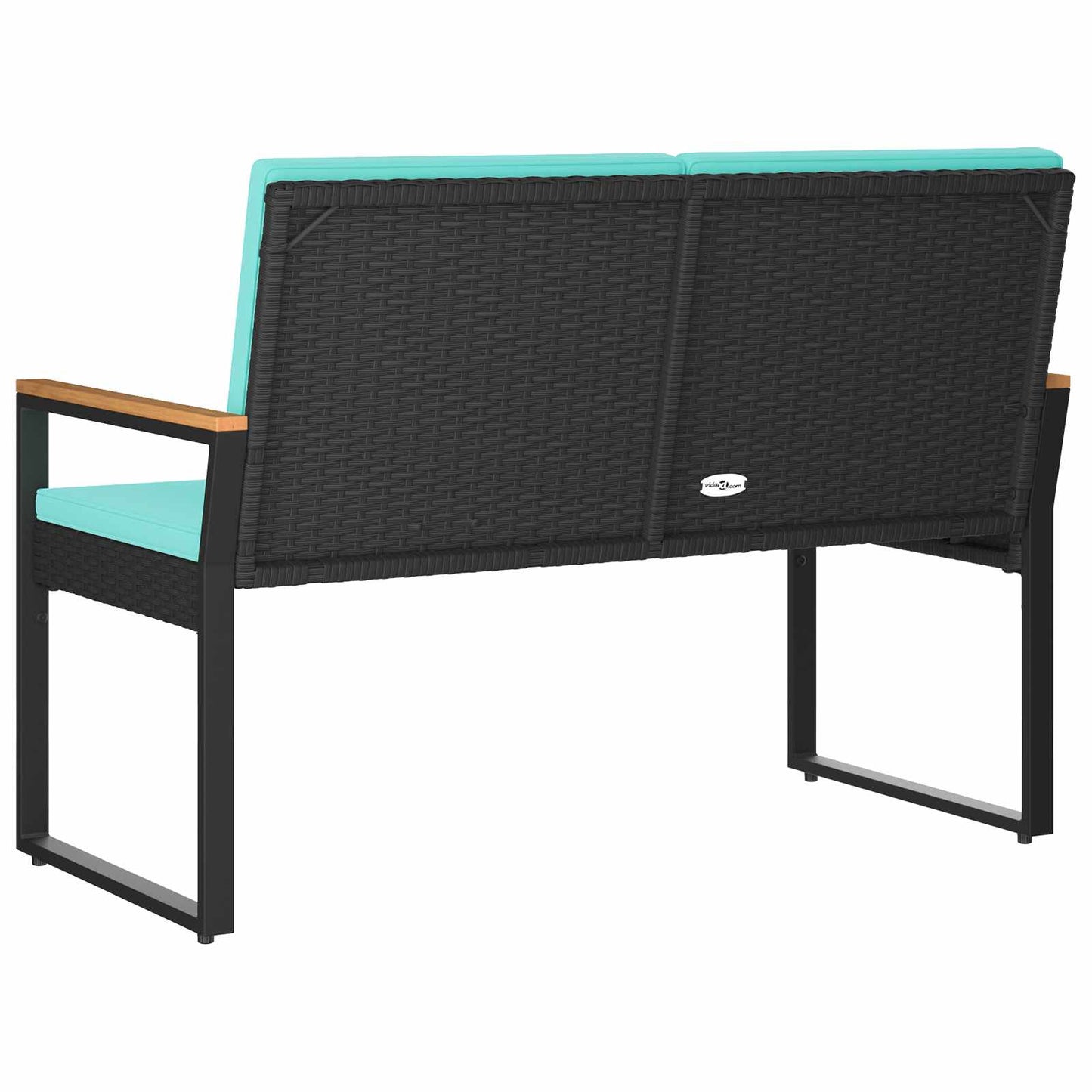 vidaXL Εξωτερικός πάγκος Μαύρο και Τυρκουάζ 107 x 61 x 80 εκ.