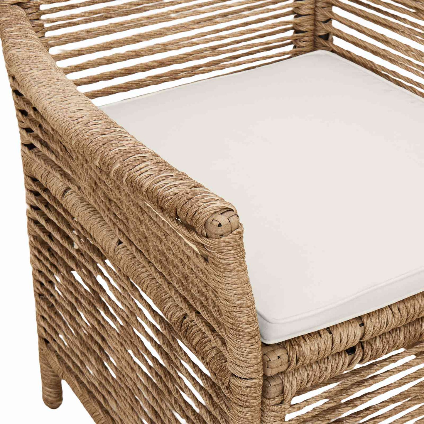 vidaXL Εξωτερική Καρέκλα 2 pcs Μπεζ και Κρέμα συνθετικό ρατάν