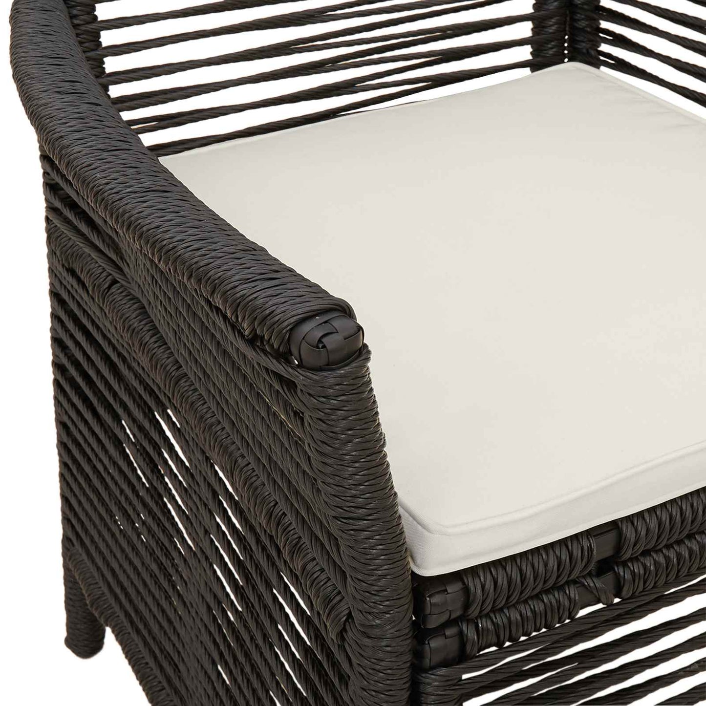 vidaXL Εξωτερική Καρέκλα 4 pcs Μαύρο και Κρέμα συνθετικό ρατάν