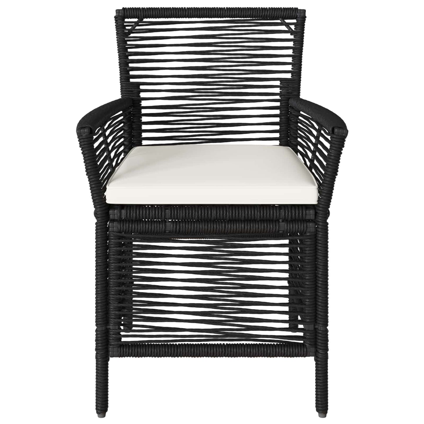 vidaXL Εξωτερική Καρέκλα 4 pcs Μαύρο και Κρέμα συνθετικό ρατάν