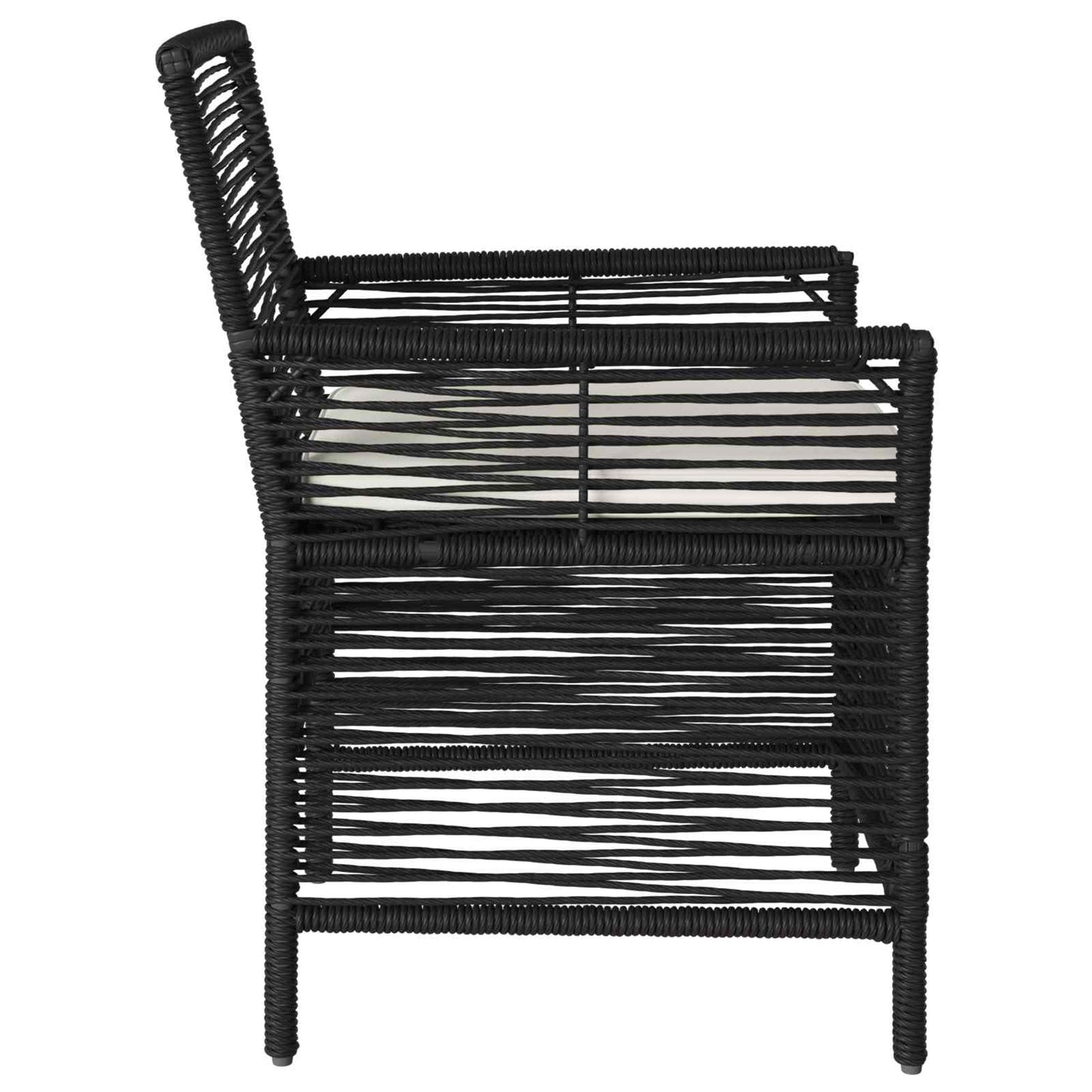 vidaXL Εξωτερική Καρέκλα 4 pcs Μαύρο και Κρέμα συνθετικό ρατάν