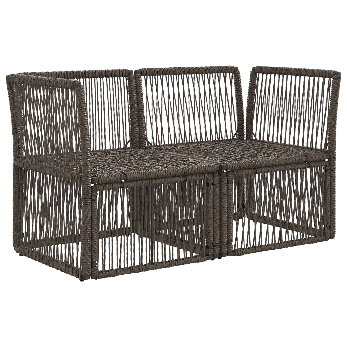 vidaXL Καναπές Κήπου 2-Αριθμός καθισμάτων Γκρι συνθετικό ρατάν
