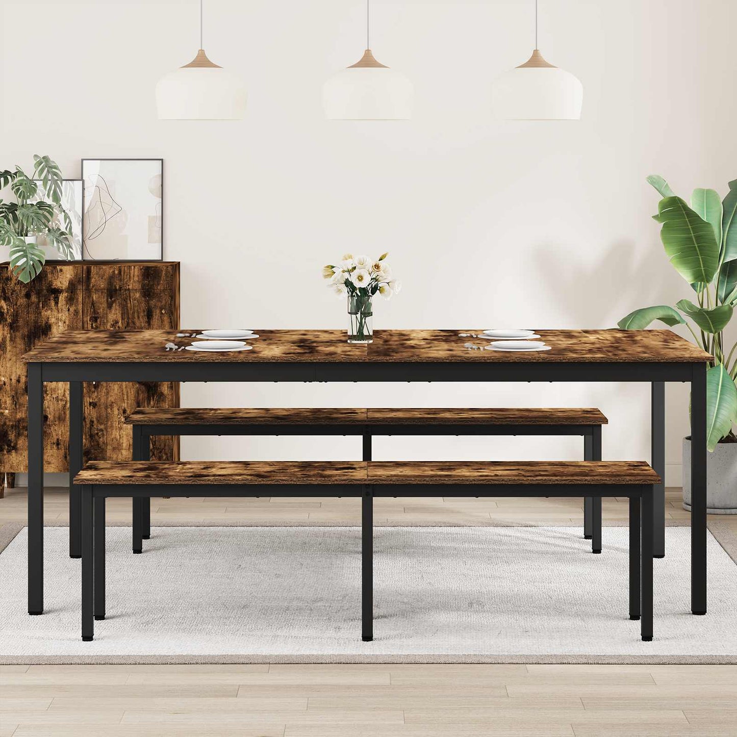 vidaXL Τραπεζαρίες 200 x 100 x 75 cm Επεξεργασμένο Ξύλο Ορθογώνιος