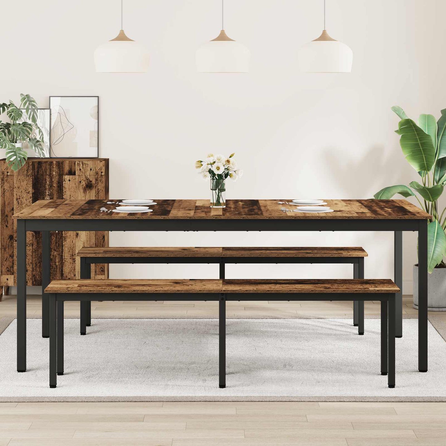 vidaXL Τραπεζαρίες 200 x 100 x 75 cm Επεξεργασμένο Ξύλο Ορθογώνιος