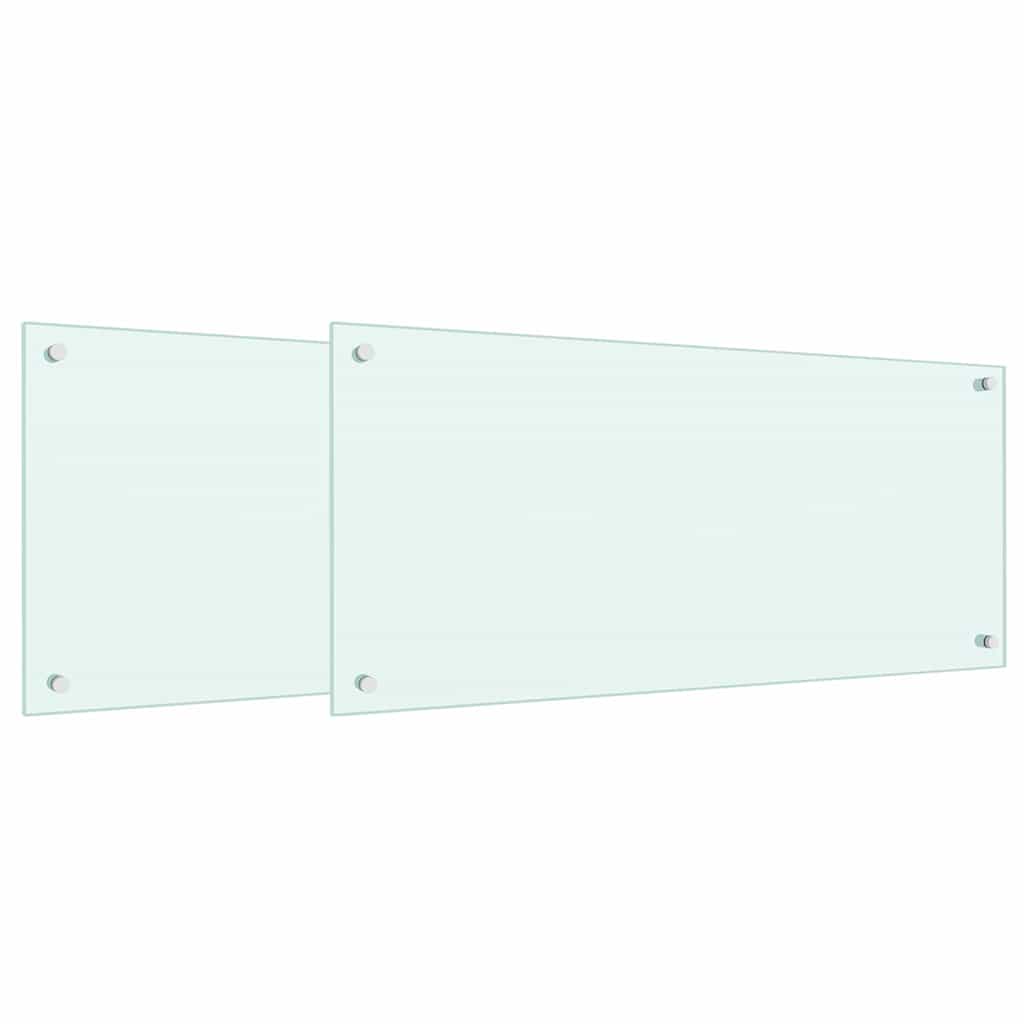 vidaXL Πλάτη κουζίνας 2 τμχ. Λευκό 90 x 40 cm σκληρυμένο γυαλί
