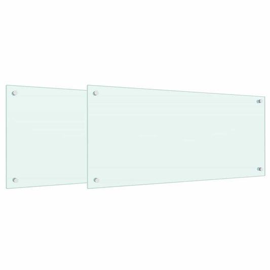 vidaXL Πλάτη κουζίνας 2 τμχ. Λευκό 90 x 40 cm σκληρυμένο γυαλί