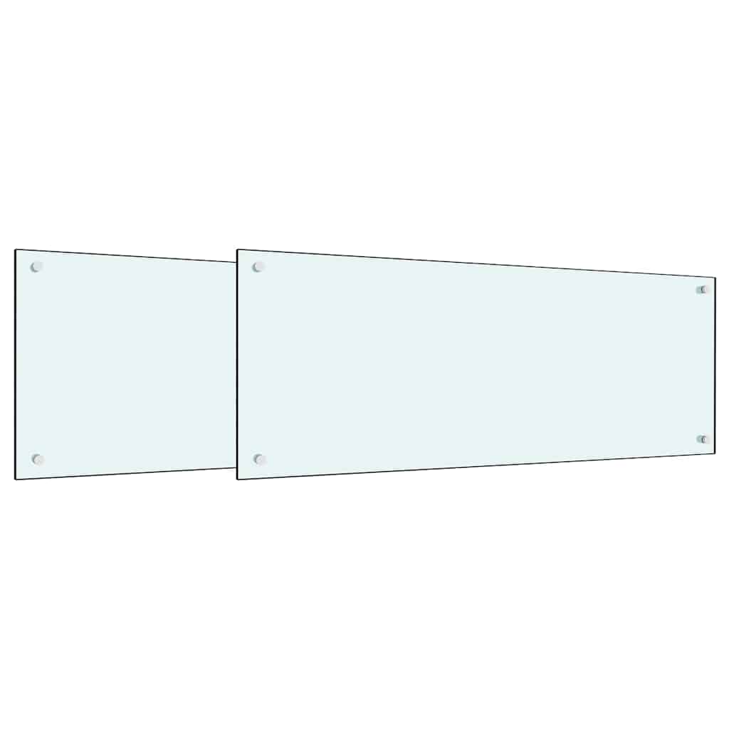 vidaXL Πλάτη κουζίνας 2 τμχ. Λευκό 100 x 40 cm σκληρυμένο γυαλί