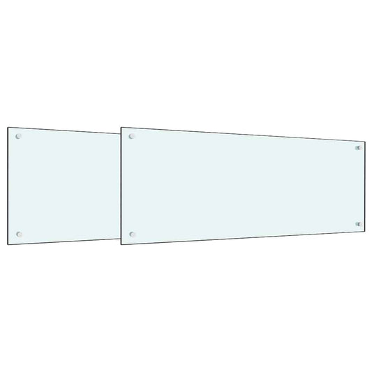 vidaXL Πλάτη κουζίνας 2 τμχ. Λευκό 100 x 40 cm σκληρυμένο γυαλί