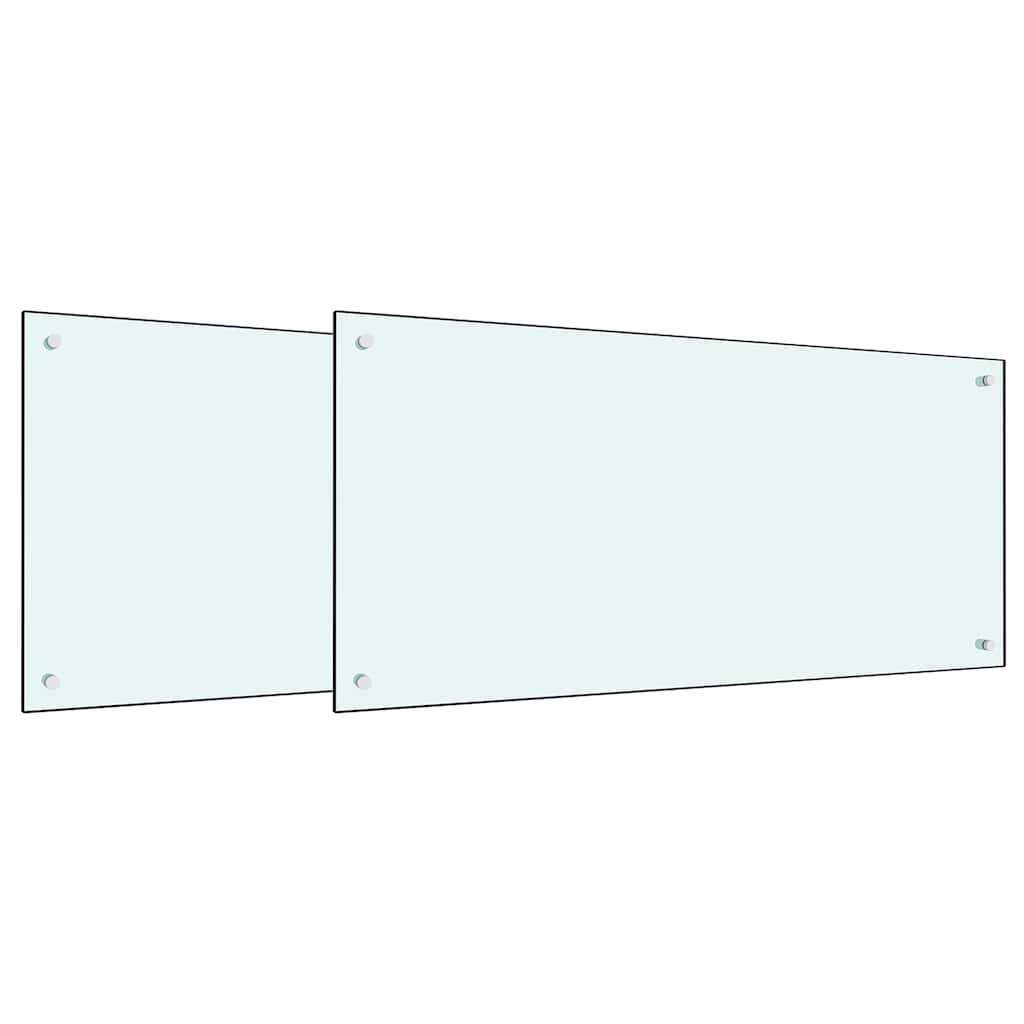 vidaXL Πλάτη κουζίνας 2 τμχ. Λευκό 100 x 50 cm σκληρυμένο γυαλί