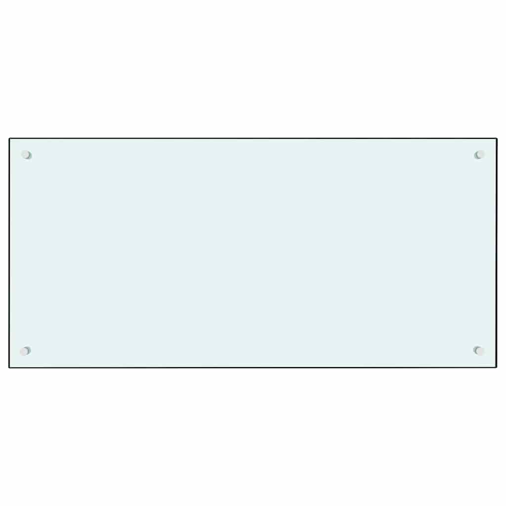 vidaXL Πλάτη κουζίνας 2 τμχ. Λευκό 100 x 50 cm σκληρυμένο γυαλί