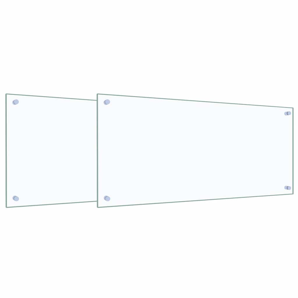 vidaXL Πλάτη κουζίνας 2 τμχ. Διαφανές 90 x 40 cm σκληρυμένο γυαλί