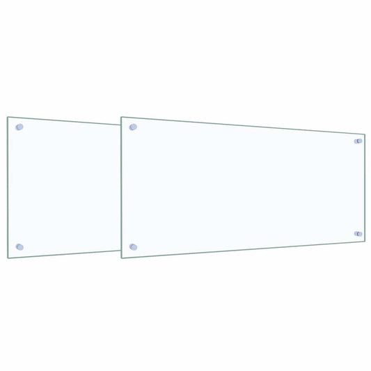 vidaXL Πλάτη κουζίνας 2 τμχ. Διαφανές 90 x 40 cm σκληρυμένο γυαλί