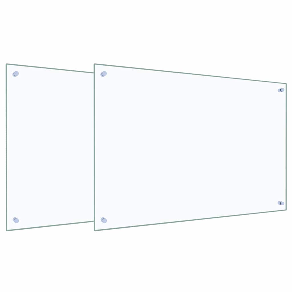 vidaXL Πλάτη κουζίνας 2 τμχ. Διαφανές 90 x 60 cm σκληρυμένο γυαλί