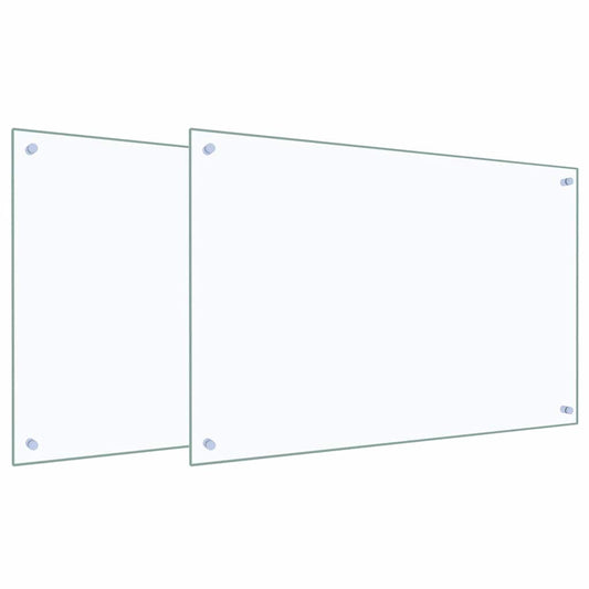 vidaXL Πλάτη κουζίνας 2 τμχ. Διαφανές 90 x 60 cm σκληρυμένο γυαλί