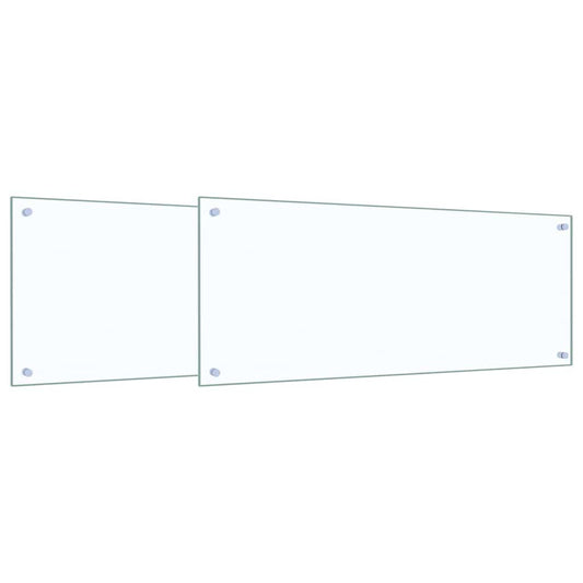vidaXL Πλάτη κουζίνας 2 τμχ. Διαφανές 100 x 40 cm σκληρυμένο γυαλί