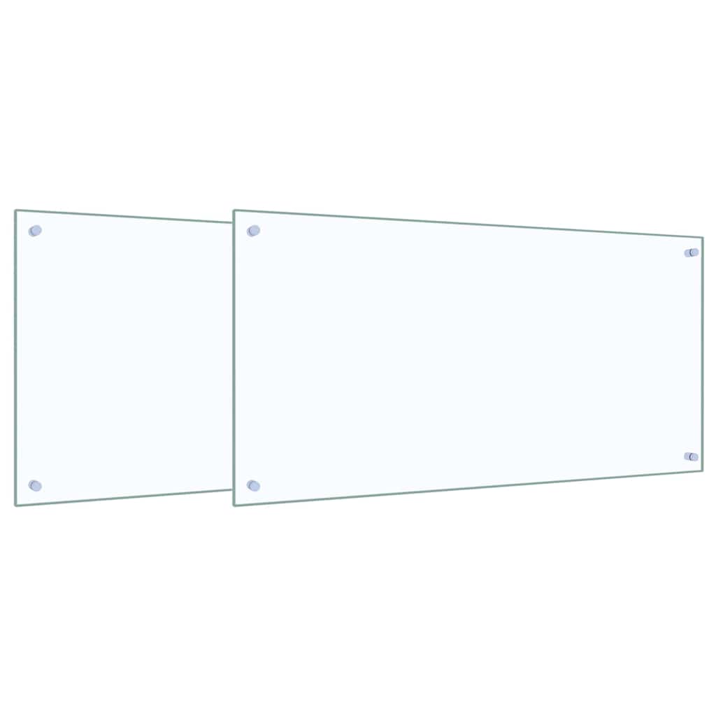 vidaXL Πλάτη κουζίνας 2 τμχ. Διαφανές 100 x 50 cm σκληρυμένο γυαλί