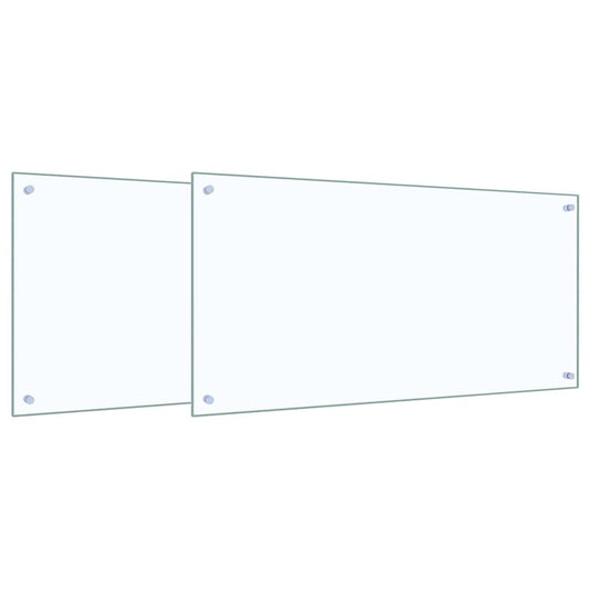 vidaXL Πλάτη κουζίνας 2 τμχ. Διαφανές 100 x 50 cm σκληρυμένο γυαλί