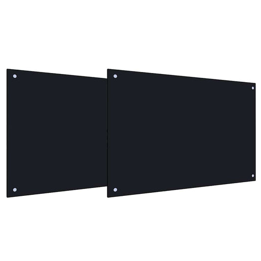 vidaXL Πλάτη κουζίνας 2 τμχ. Μαύρο 90 x 50 cm σκληρυμένο γυαλί
