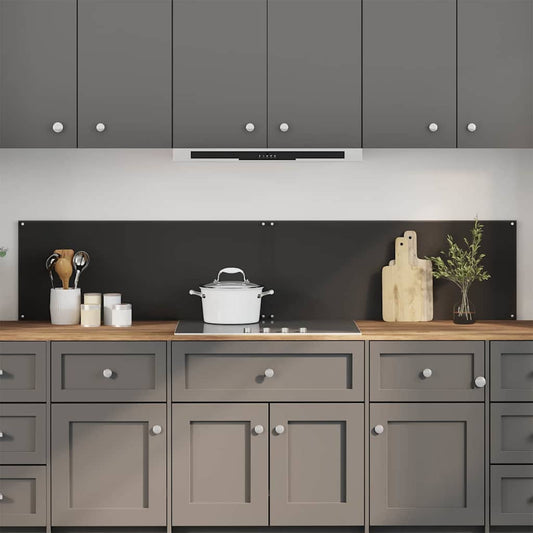 vidaXL Πλάτη κουζίνας 2 τμχ. Μαύρο 100 x 40 cm σκληρυμένο γυαλί
