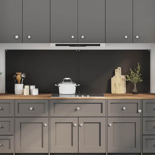 vidaXL Πλάτη κουζίνας 2 τμχ. Μαύρο 100 x 60 cm σκληρυμένο γυαλί
