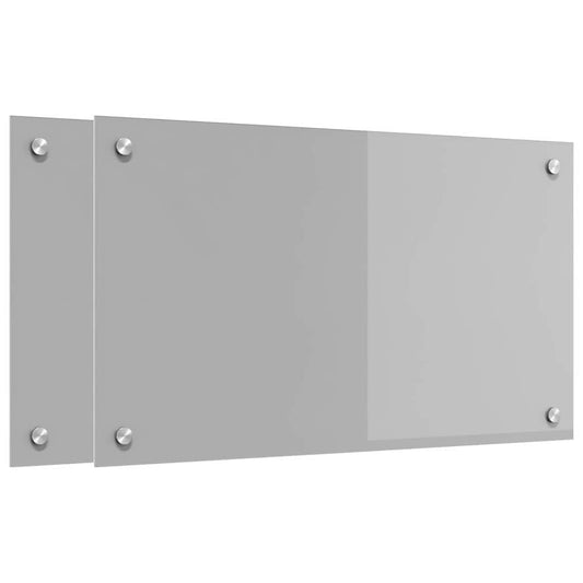 vidaXL Πίσω Πάνελ Κουζίνας 2 pcs Ανοιχτό γκρι 70 x 40 cm