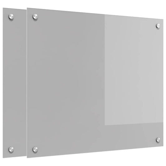 vidaXL Πίσω Πάνελ Κουζίνας 2 pcs Ανοιχτό γκρι 70 x 60 cm