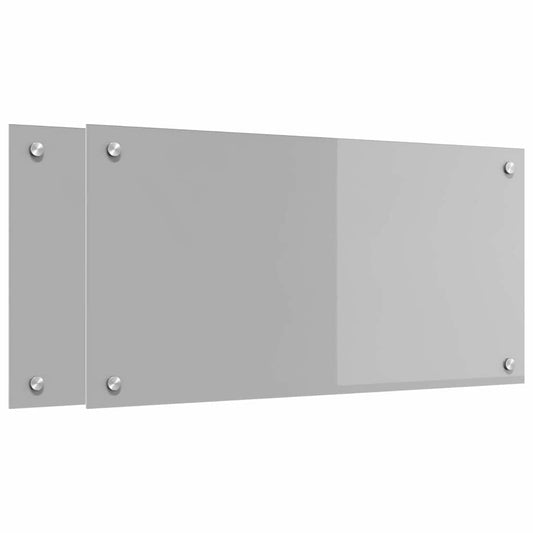 vidaXL Πλάτη κουζίνας 2 τμχ. Ανοιχτό γκρι 80 x 40 cm σκληρυμένο γυαλί