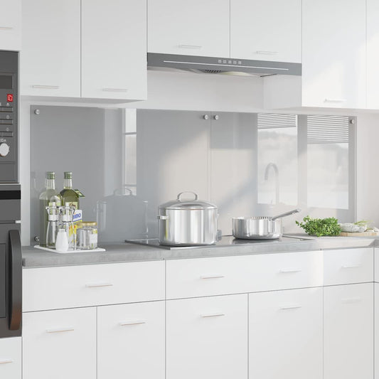 vidaXL Πλάτη κουζίνας 2 τμχ. Ανοιχτό γκρι 90 x 60 cm σκληρυμένο γυαλί