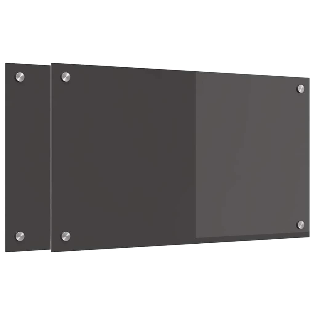 vidaXL Πίσω Πάνελ Κουζίνας 2 pcs Σκούρο Γκρι 70 x 40 cm