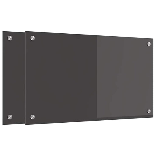 vidaXL Πίσω Πάνελ Κουζίνας 2 pcs Σκούρο Γκρι 70 x 40 cm