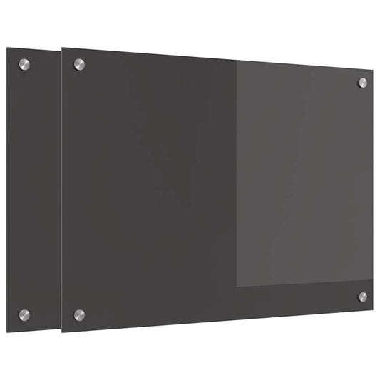 vidaXL Πίσω Πάνελ Κουζίνας 2 pcs Σκούρο Γκρι 70 x 50 cm