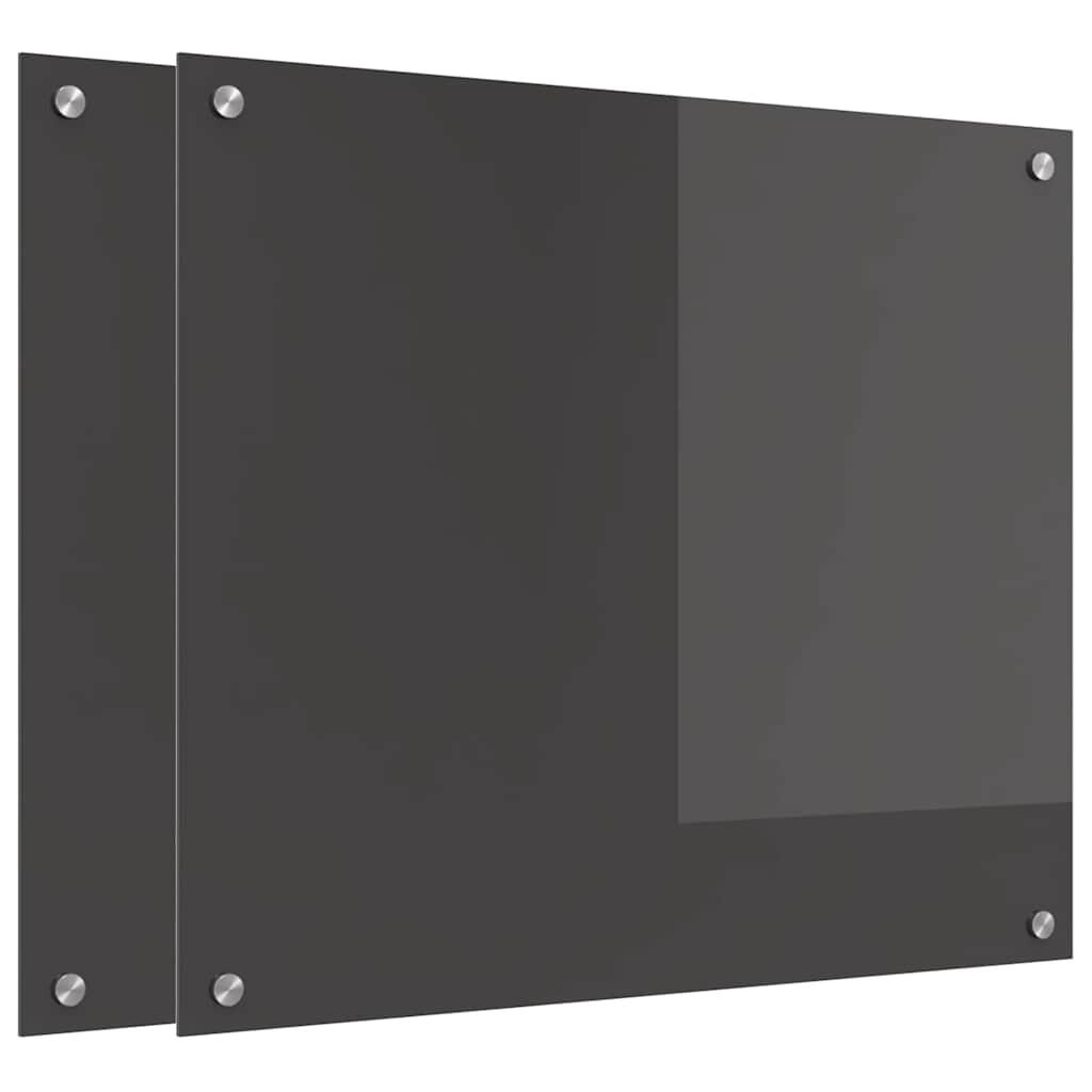 vidaXL Πίσω Πάνελ Κουζίνας 2 pcs Σκούρο Γκρι 70 x 60 cm