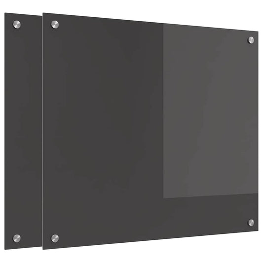 vidaXL Πίσω Πάνελ Κουζίνας 2 pcs Σκούρο Γκρι 70 x 60 cm