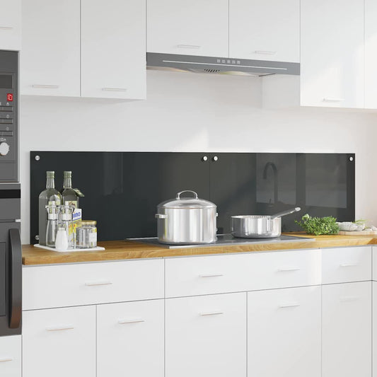 vidaXL Πλάτη κουζίνας 2 τμχ. Σκούρο Γκρι 90 x 40 cm σκληρυμένο γυαλί