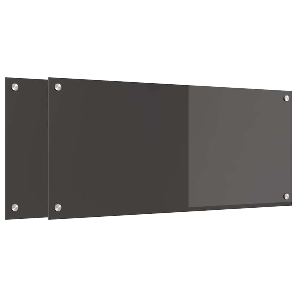 vidaXL Πίσω Πάνελ Κουζίνας 2 pcs Σκούρο Γκρι 90 x 40 cm