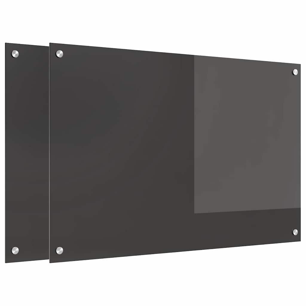 vidaXL Πίσω Πάνελ Κουζίνας 2 pcs Σκούρο Γκρι 90 x 60 cm