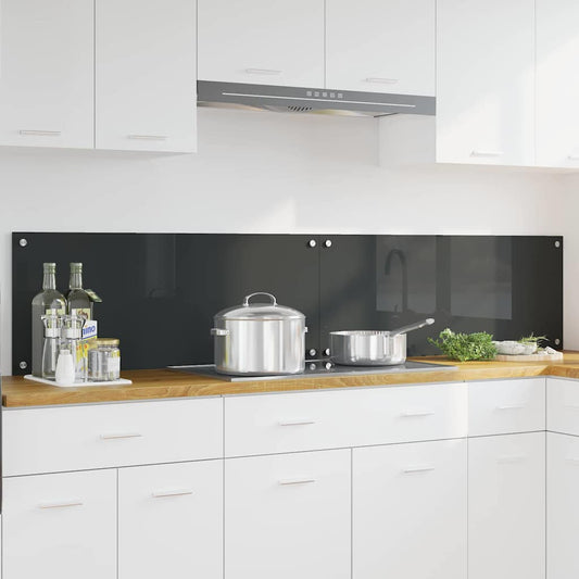 vidaXL Πλάτη κουζίνας 2 τμχ. Σκούρο Γκρι 100 x 40 cm σκληρυμένο γυαλί