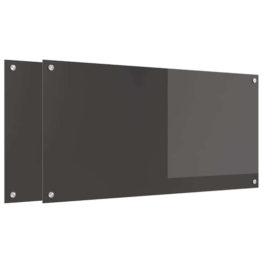 vidaXL Πίσω Πάνελ Κουζίνας 2 pcs Σκούρο Γκρι 100 x 50 cm