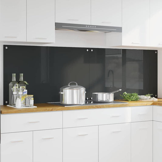 vidaXL Πλάτη κουζίνας 2 τμχ. Σκούρο Γκρι 100 x 60 cm σκληρυμένο γυαλί